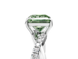 White gold Fancy Green Princess  Cut Diamond Twisted Band with Pavé Setting and Four-Prong Setting_5