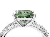 White gold Fancy Green Princess  Cut Diamond Vine Band with Four-Prong Setting_4