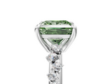 White gold Fancy Green Princess  Cut Diamond Vine Band with Four-Prong Setting_5