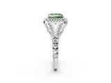 White gold Fancy Green Princess  Cut Double Halo Split Shank Diamond Ring with Prong Setting_30
