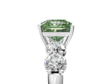 White gold Fancy Green Princess  Cut Five-Stone Prong Set Diamond Ring with Classic Band_34