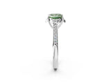 White gold Fancy Green Princess  Cut Halo Diamond Ring with Channel Set Band and Four-Prong Setting_31