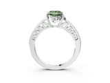 White gold Fancy Green Princess  Cut Halo Diamond Ring with Channel Set Band and Four-Prong Setting_32