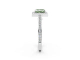 White gold Fancy Green Princess  Cut Halo Pave Split Shank Prong Setting Ring_34