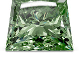 White gold Fancy Green Princess Cut Halo Round Diamond Solitaire Ring with Pavé Band and Four-Prong Setting_48
