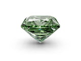 White gold Fancy Green Princess Cut Halo Round Diamond Solitaire Ring with Pavé Band and Four-Prong Setting_50