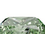 White gold Fancy Green Princess Cut Halo Round Diamond Solitaire Ring with Pavé Band and Four-Prong Setting_52