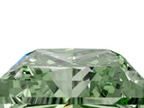 White gold Fancy Green Princess Cut Halo Round Diamond Solitaire Ring with Pavé Band and Four-Prong Setting_53