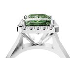 White gold Fancy Green Princess  Cut Halo Solitaire Engagement Ring with Square Band and Four-Prong Setting_16