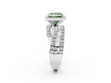 White gold Fancy Green Princess  Cut Halo Split Shank Prong Setting Ring_2