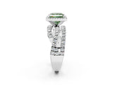 White gold Fancy Green Princess  Cut Halo Split Shank Prong Setting Ring_26