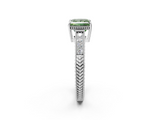 White gold Fancy Green Princess  Cut Milgrain Channel Set Engagement Ring with Solitaire Prong Setting_2