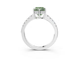 White gold Fancy Green Princess Cut Solitaire Diamond Engagement Ring with Pavé Band and Six-Prong Setting_27