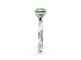 White gold Fancy Green Princess Cut Solitaire Diamond Engagement Ring with Twisted Pave Band and Four-Prong Setting_21
