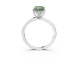 White gold Fancy Green Princess Cut Solitaire Diamond Ring with Prong Setting and Plain Band_15