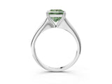 White gold Fancy Green Princess Cut Solitaire Diamond Ring with Six-Prong Setting and Classic Band_195