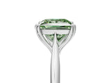 White gold Fancy Green Princess Cut Solitaire Diamond Ring with Six-Prong Setting and Classic Band_203
