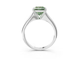 White gold Fancy Green Princess Cut Solitaire Diamond Ring with Six-Prong Setting and Classic Band_27