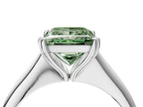White gold Fancy Green Princess Cut Solitaire Diamond Ring with Six-Prong Setting and Classic Band_30