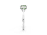 White gold Fancy Green Princess Cut Solitaire Diamond Ring with Six-Prong Setting and Classic Band_43
