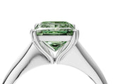 White gold Fancy Green Princess Cut Solitaire Diamond Ring with Six-Prong Setting and Classic Band_45