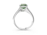 White gold Fancy Green Princess Cut Solitaire Diamond Ring with Six-Prong Setting and Classic Band_47