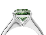 White gold Fancy Green Princess Cut Solitaire Diamond Ring with Six-Prong Setting and Classic Band_66