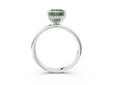White gold Fancy Green Princess  Cut Solitaire Engagement Ring with Four-Prong Setting and Classic Band_3
