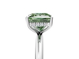 White gold Fancy Green Princess  Cut Solitaire Engagement Ring with Four-Prong Setting and Classic Band_5