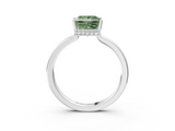 White gold Fancy Green Princess  Cut Solitaire Engagement Ring with Four-Prong Setting on a Classic Band_3