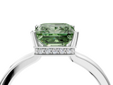 White gold Fancy Green Princess  Cut Solitaire Engagement Ring with Four-Prong Setting on a Classic Band_4