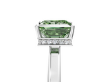 White gold Fancy Green Princess  Cut Solitaire Engagement Ring with Four-Prong Setting on a Classic Band_5
