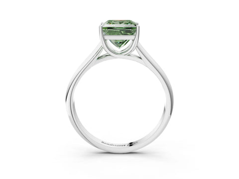 White gold Fancy Green Princess Cut Solitaire Engagement Ring with Tapered Band and Four-Prong Setting_18