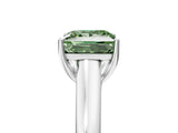 White gold Fancy Green Princess Cut Solitaire Engagement Ring with Tapered Band and Four-Prong Setting_20