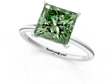 White gold Fancy Green Princess  Cut Solitaire Engagement Ring with Thin Band and Four-Prong Setting_4
