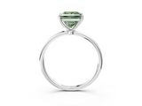 White gold Fancy Green Princess  Cut Solitaire Engagement Ring with Thin Band and Four-Prong Setting_6