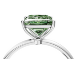 White gold Fancy Green Princess  Cut Solitaire Engagement Ring with Thin Band and Four-Prong Setting_7