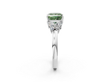 White gold Fancy Green Princess  Cut Solitaire Floral Diamond Ring with Four-Prong Setting_2