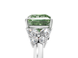 White gold Fancy Green Princess  Cut Solitaire Floral Diamond Ring with Four-Prong Setting_5