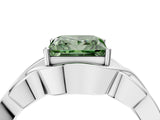 White gold Fancy Green Princess Cut Solitaire Intertwined Band Prong Setting Ring_4
