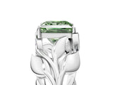 White gold Fancy Green Princess Cut Solitaire Leaf-Inspired Engagement Ring with Prong Setting_5