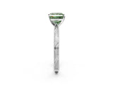 White gold Fancy Green Princess Cut Solitaire Milgrain Engraved Band with Four-Prong Setting_14
