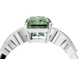 White gold Fancy Green Princess Cut Solitaire Milgrain Leaf Band with Prong Setting_16