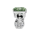 White gold Fancy Green Princess Cut Solitaire Milgrain Leaf Band with Prong Setting_17