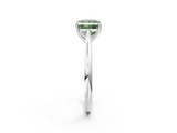 White gold Fancy Green Princess  Cut Solitaire Ring with Cathedral Band and Four-Prong Setting_2