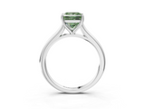 White gold Fancy Green Princess  Cut Solitaire Ring with Cathedral Band and Four-Prong Setting_3
