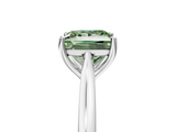 White gold Fancy Green Princess  Cut Solitaire Ring with Cathedral Band and Four-Prong Setting_5