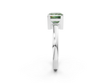 White gold Fancy Green Princess  Cut Solitaire Ring with Four-Prong Setting and Classic Band_2