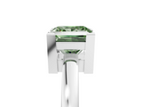 White gold Fancy Green Princess  Cut Solitaire Ring with Four-Prong Setting and Classic Band_5