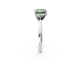 White gold Fancy Green Princess  Cut Solitaire Ring with Four-Prong Setting on a Classic Band_2